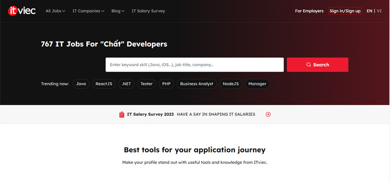 Itviec.com là trang tuyển dụng dành cho lĩnh vực công nghệ thông tin