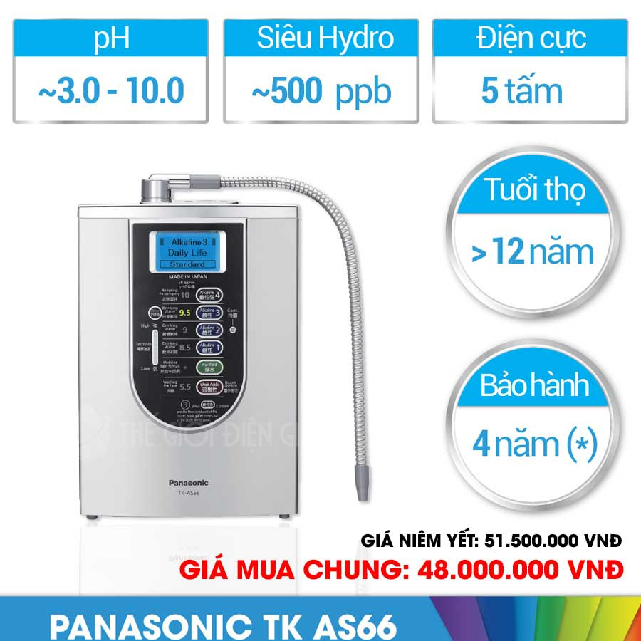 Máy lọc nước ion kiềm Panasonic TK-AS66