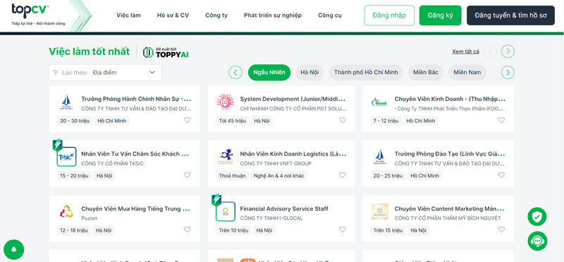 TopCV ứng dụng trí tuệ nhân tạo AI để gợi ý việc làm phù hợp cho ứng viên