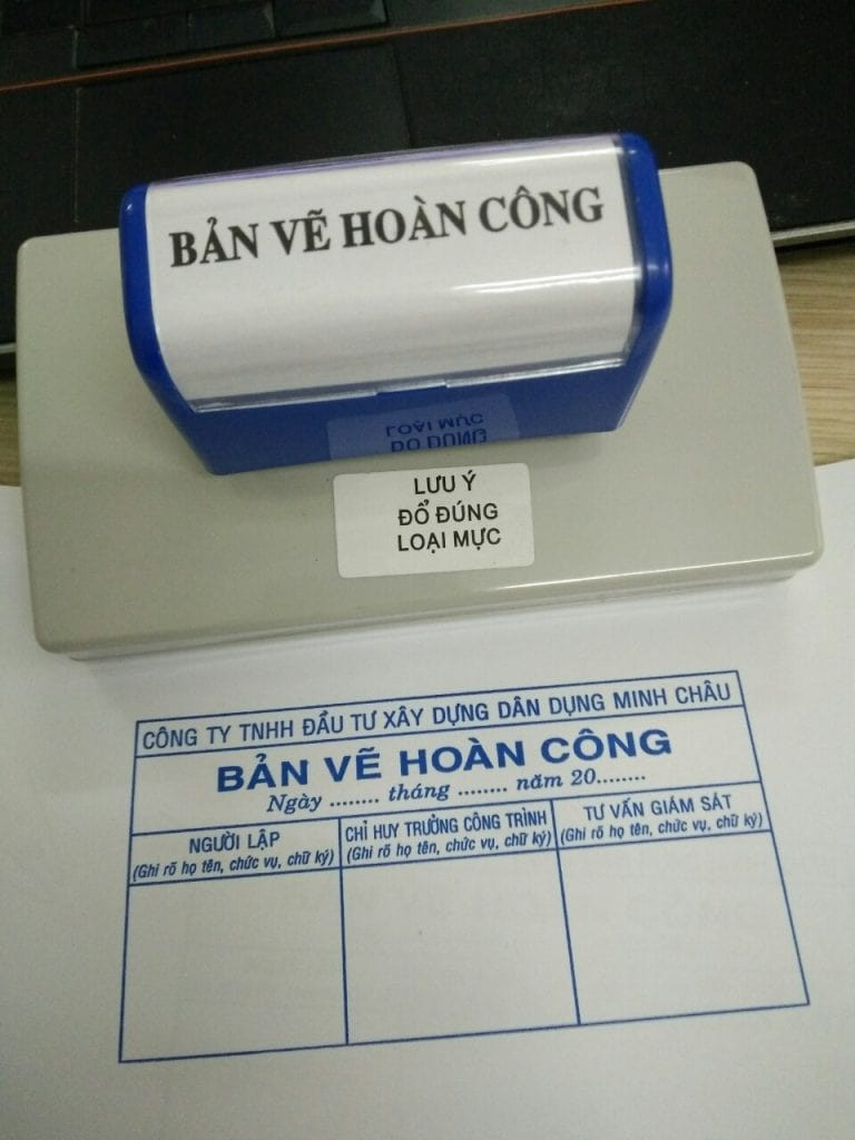 Con dấu bản vẽ hoàn công