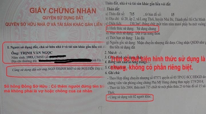 Khi nào sử dụng sổ hồng chung?