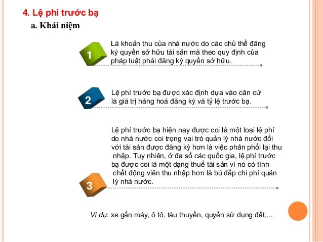 Lệ Phí Trước Bạ Là Gì