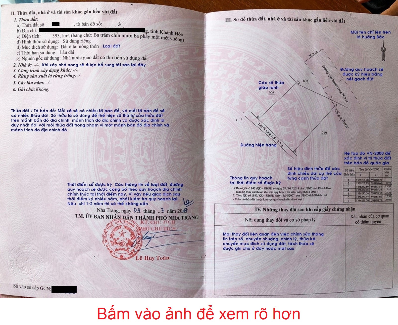 Mẫu giấy chứng nhận quyền sử dụng đất
