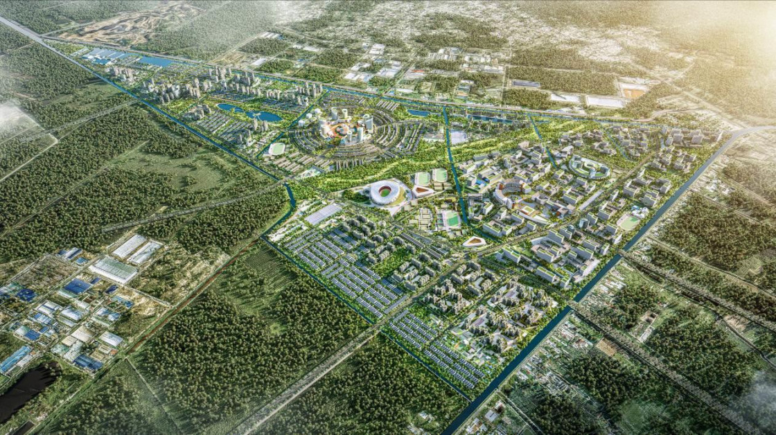 Khung cảnh tổng thể mới nhất của dự án Khu đô thị Đại học Quốc tế